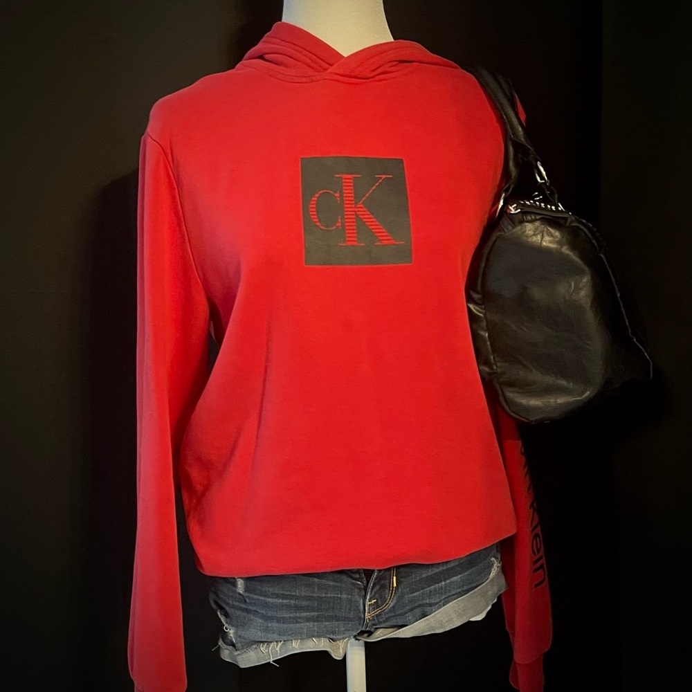 Red Calvin Klein Hoodie - Classic Y2K vintage retro pullover